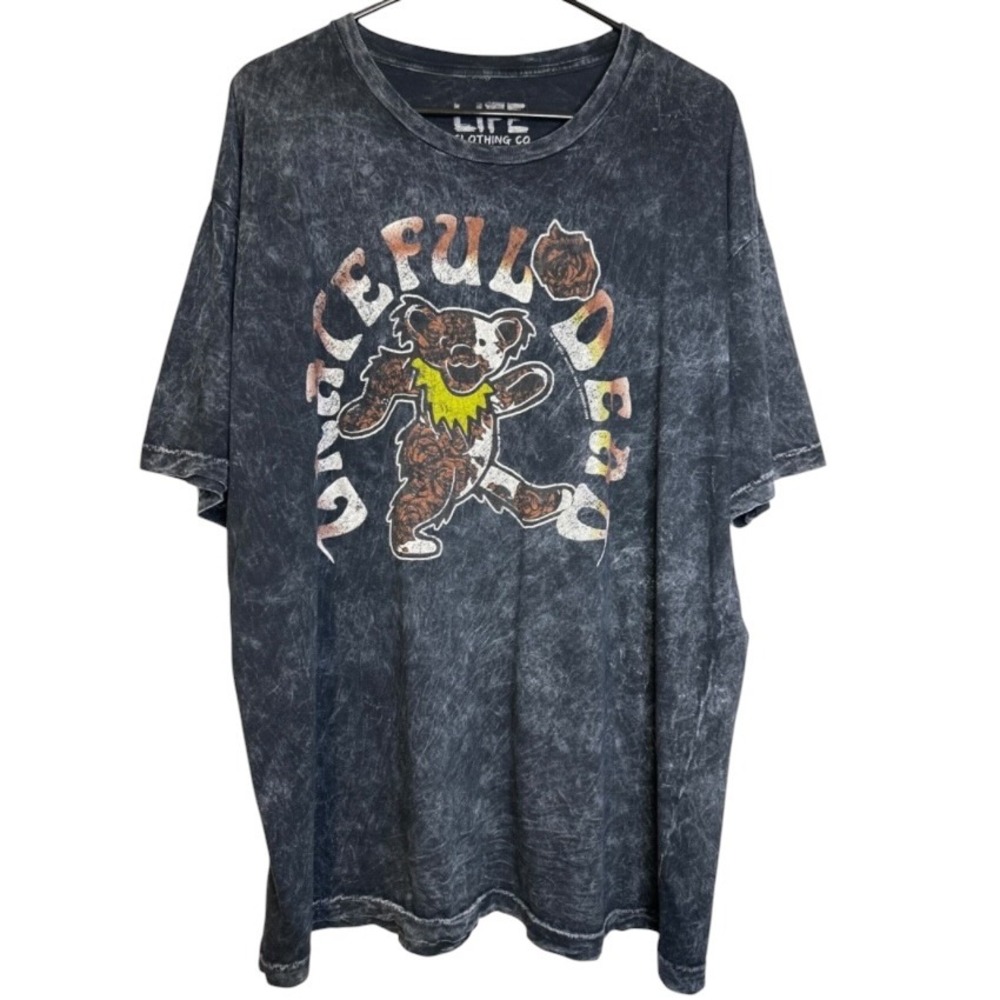 LIFE Clothing Co Grateful Dead Dancing Bear Tee Acid Wash Hippie Festival XXL